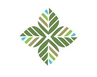 New LCFPD logo. Leaf shape with 4 colors, dark green, brown, light green, and blue.